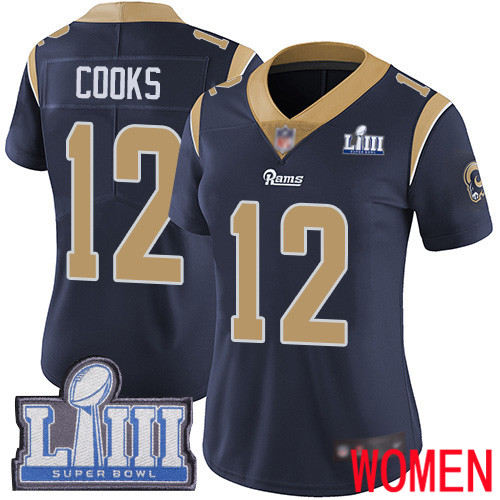 Los Angeles Rams Limited Navy Blue Women Brandin Cooks Home Jersey NFL Football #12 Super Bowl LIII Bound Vapor Untouchable->youth nfl jersey->Youth Jersey